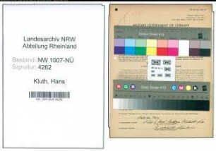 Entnazifizierung Hans Kluth , geb. 14.07.1912 (Arbeiter)