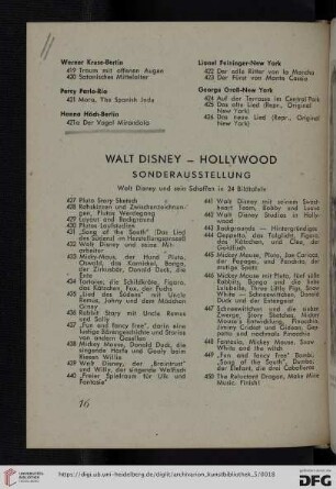 Walt Disney - Hollywood Sonderausstellung (Nr. 427-450)