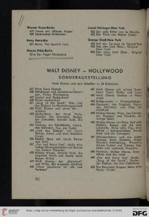 Walt Disney - Hollywood Sonderausstellung (Nr. 427-450)