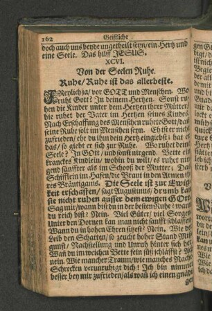 XCVI. Von der Seelen Ruhe. Ruhe/Ruhe ist das allerbeste.