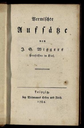 Vermischte Aufsätze