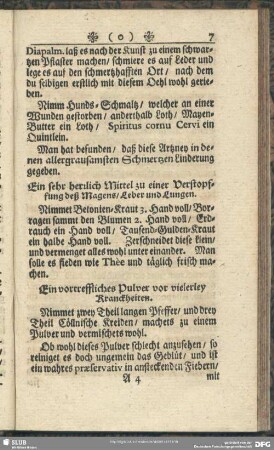 Ein sehr herrlich Mittel zu einer Verstopfung deß Magens, Leber und Lungen