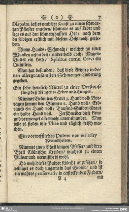 Ein sehr herrlich Mittel zu einer Verstopfung deß Magens, Leber und Lungen