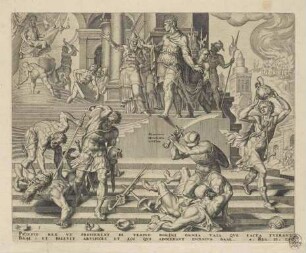 Die Zerstörung des Tempels von Baal und die Ermordung der Priester, Blatt 3 aus der Folge "König Joschija restauriert das Gesetz des Herrn"