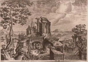 Südliche Hafenstadt mit antiken Ruinen
