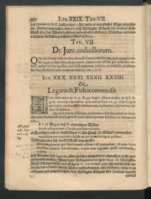 Lib. XXX. XXXI. XXXII. XXXIII. De Legatis & Fideicommissis