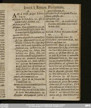 Index I. Rerum Potiorum.