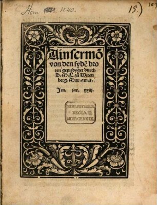 Ain sermo[n] von den sybe[n] broten