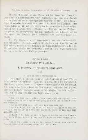 Zweites Kapitel. Die eheliche Verwandtschaft