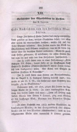 XII. Geschichte der Glashütten in Hessen.
