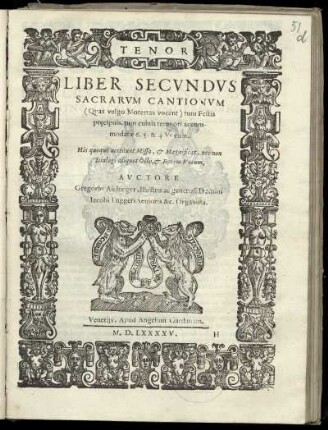 Gregor Aichinger: Liber secundus sacrarum cantionum ...