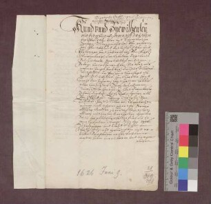 Vergleich zwischen Margarethe von Ulm und Mattenbesitzern zu Lörrach, Ötlingen,Tüllingen und Tumringen wegen des Wässerungsrechts.