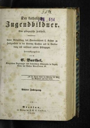 8: Der katholische Jugendbildner - 8.1846