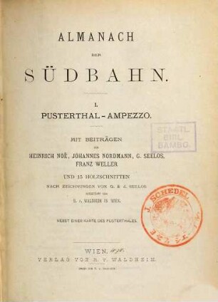 Almanach der Südbahn, 1. Pusterthal-Ampezzo