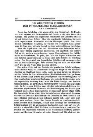 Die wichtigsten Formen der physikalischen Schülerübungen