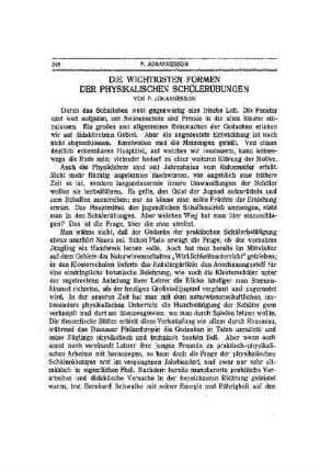 Die wichtigsten Formen der physikalischen Schülerübungen
