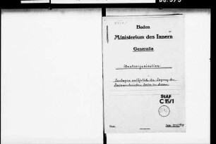 Reisekosten von Justizminister Dr. Fecht zu den Sitzungen des Parlamentarischen Rates in Bonn