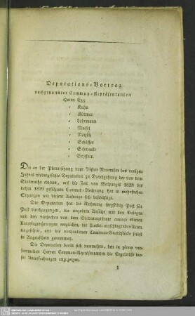 Deputations-Vortrag