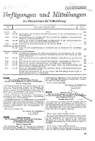 Sonderregelung für zweijährige Vorbereitungslehrgänge auf das Fachschulstudium an den Volkshochschulen : 37/59 vom 24. August 1959