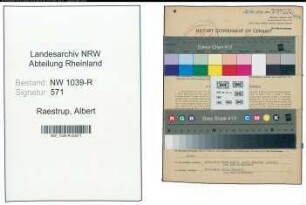 Entnazifizierung Albert Raestrup , geb. 01.02.1905 (Angestellter)