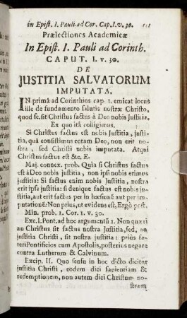 Praelectiones Academicae In Epist. I. Pauli ad Corinth.