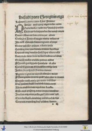 Hesiodi poete Georgicon. Liber Primus.