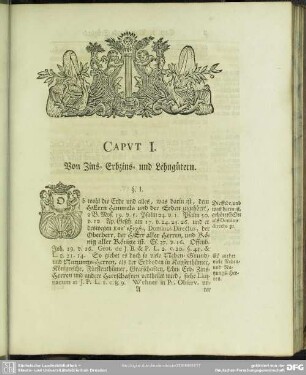 Caput I. Von Zins- Erbzins- und Lehngütern