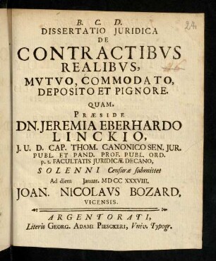 A1r-A1v, De Literarum Obligatione, Contractibus ...