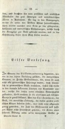 Eilfte Vorlesung