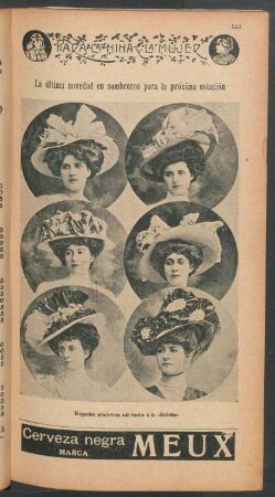 La última novedad en sombreros para la próxima estación - [Ilustración] : Para la niña y la mujer