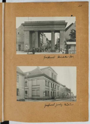 Steinbeker Tor, Anklam. Zoologisches Museum, Greifswald: Ansichten (aus: Skizzen- und Fotoalbum 25)