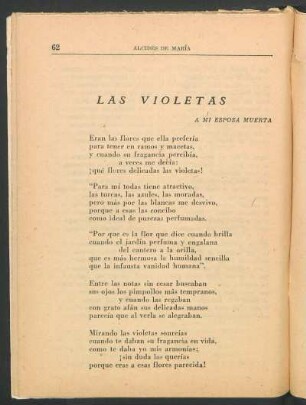 Las violetas : A mi esposa muerta