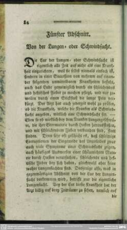 Fünfter Abschnitt. Von der Lungen- oder Schwindsucht