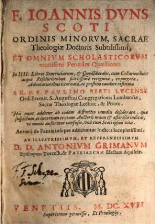 Perutiles quaestiones in IV libros Sententiarum, 1