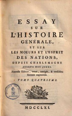 Collection complette des oeuvres de Mr. de Voltaire. 14