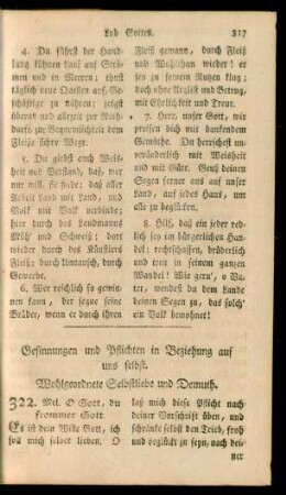 [6.] Gesinnungen und Pflichten in Beziehung auf uns selbst Nr. 322 - 363