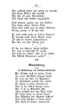 Gutenberg oder die Erfindung der Buchdruckerkunst