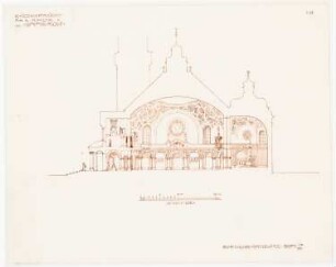 Kirche, Krassow: Längsschnitt 1:225 (sig. M.H.)