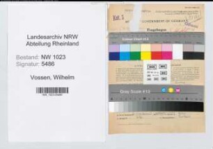 Entnazifizierung Wilhelm Vossen , geb. 17.12.1895 (Inspektor)