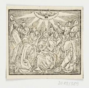 Pfingsten, der Heilige Geist senkt sich auf die Apostel und Maria herab