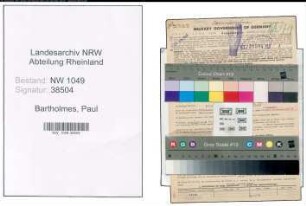Entnazifizierung Paul Bartholmes , geb. 15.12.1904 (Kaufmann)