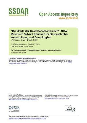 "Die Breite der Gesellschaft erreichen": NRW-Ministerin Sylvia Löhrmann im Gespräch über Weiterbildung und Gerechtigkeit