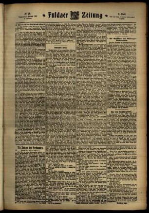 Zweite Ausgabe vom Donnerstag, den 01. Februar 1912.