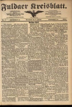Zweite Ausgabe vom Samstag, den 02. Januar 1904.