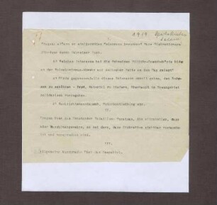 Notizen über die Interessen der Schweizer Militärgrenzbehörden in der Abwehr der Spartakisten und das Konstanzer Batallion