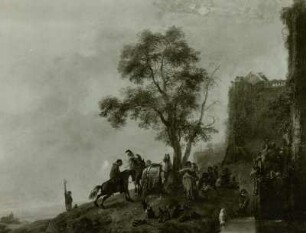 Philips Wouwerman: Die Landpartie : Aufnahme für Restaurierungszwecke