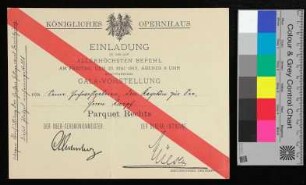 Einladung zu einer Gala-Vorstellung am 23.05.1913