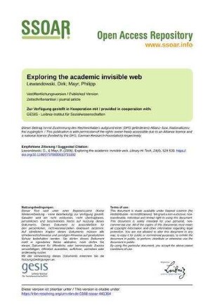 Exploring the academic invisible web