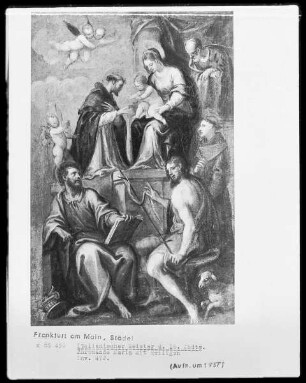 Thronende Maria mit Heiligen