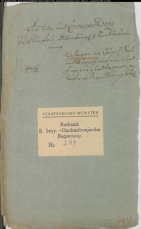 Verordnungen der nassau-dillenburgischen Landesregierung gegen das Jagen an Sonn- und Feiertagen